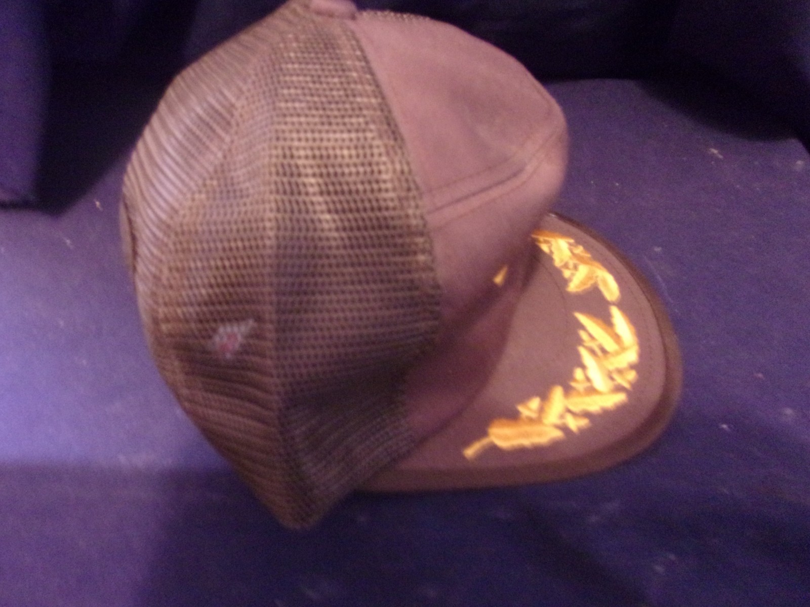 Vintage Sokota Corn Seed Mesh Back Snap Back Farmer Trucker Cap Gold Leaf Bill