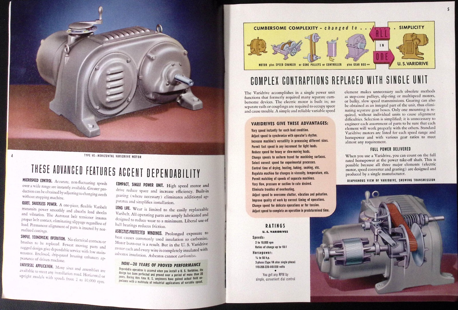 1953 US Varidrive The Miracle Motor Brochure US Electrical Motors Inc