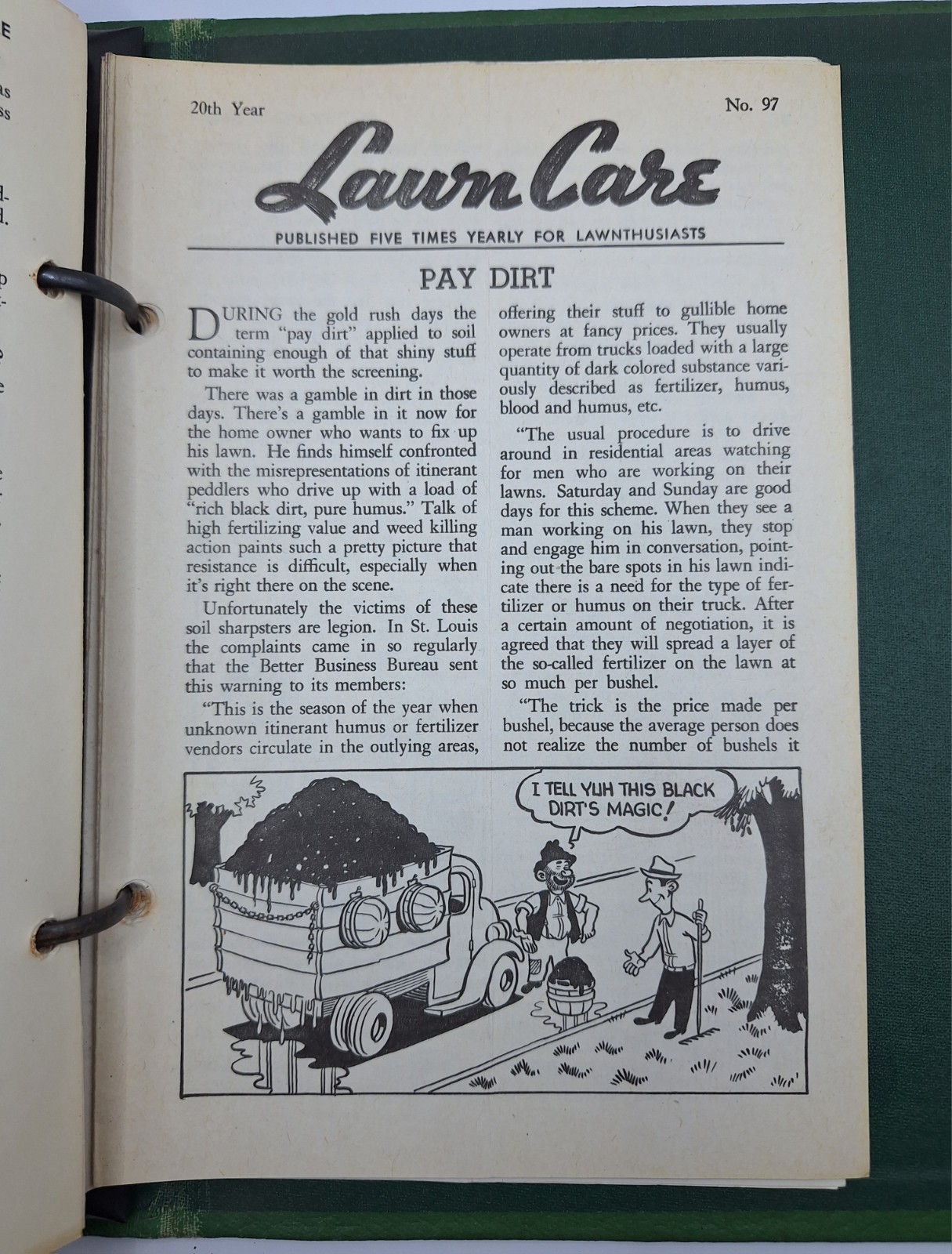 Scotts Lawn Care Binder w/Quarterly Bulletin Inserts O M Scott & Sons Co Vintage