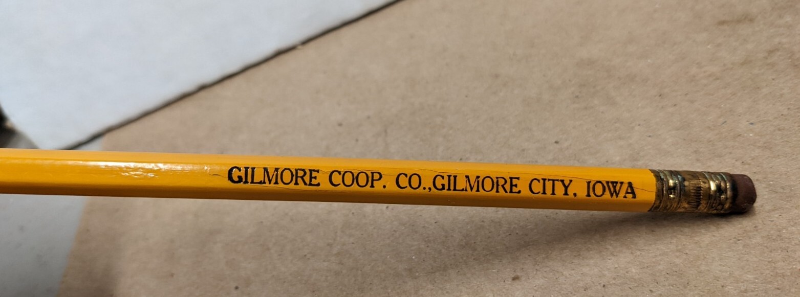 Vintage Gilmore Co-op Co. Gilmore City Iowa IA Pencil