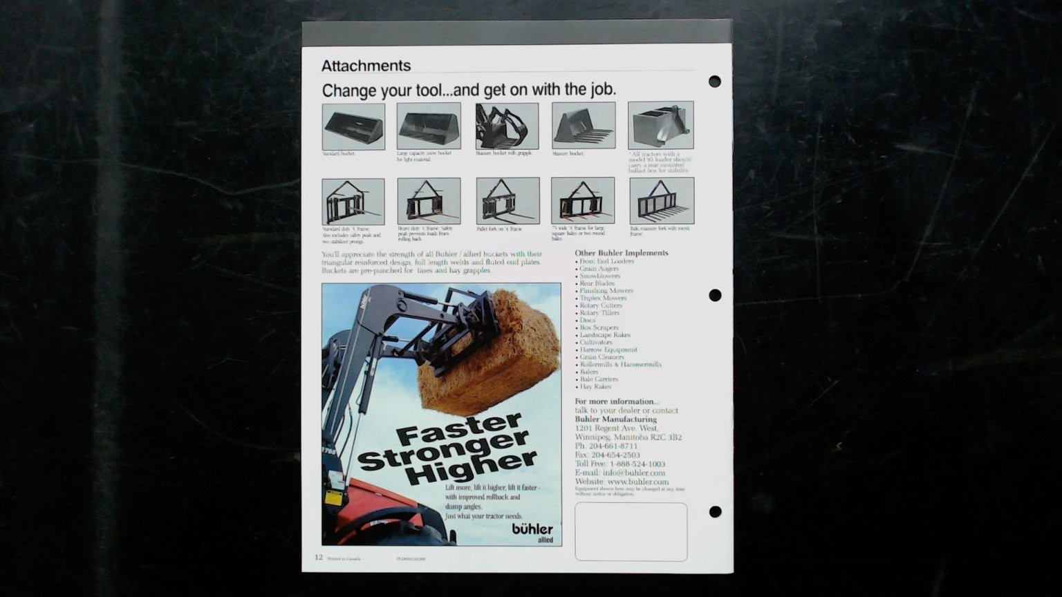 Buhler Allied Front End Loader Brochure Vintage Agricultural Tractor 2000s