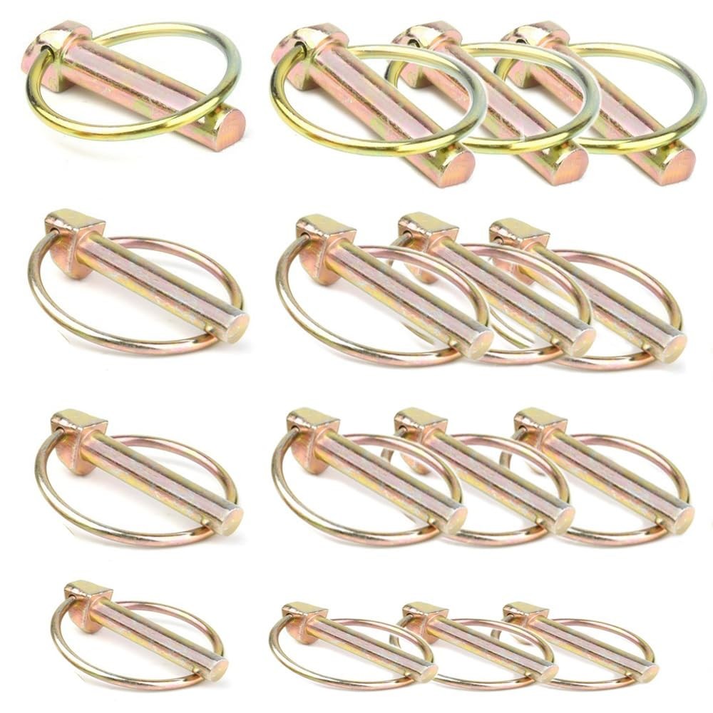 6 PCS 7/16 Lynch Pin Assortment Kit Linch Pin with Ring Heavy Duty Lynch