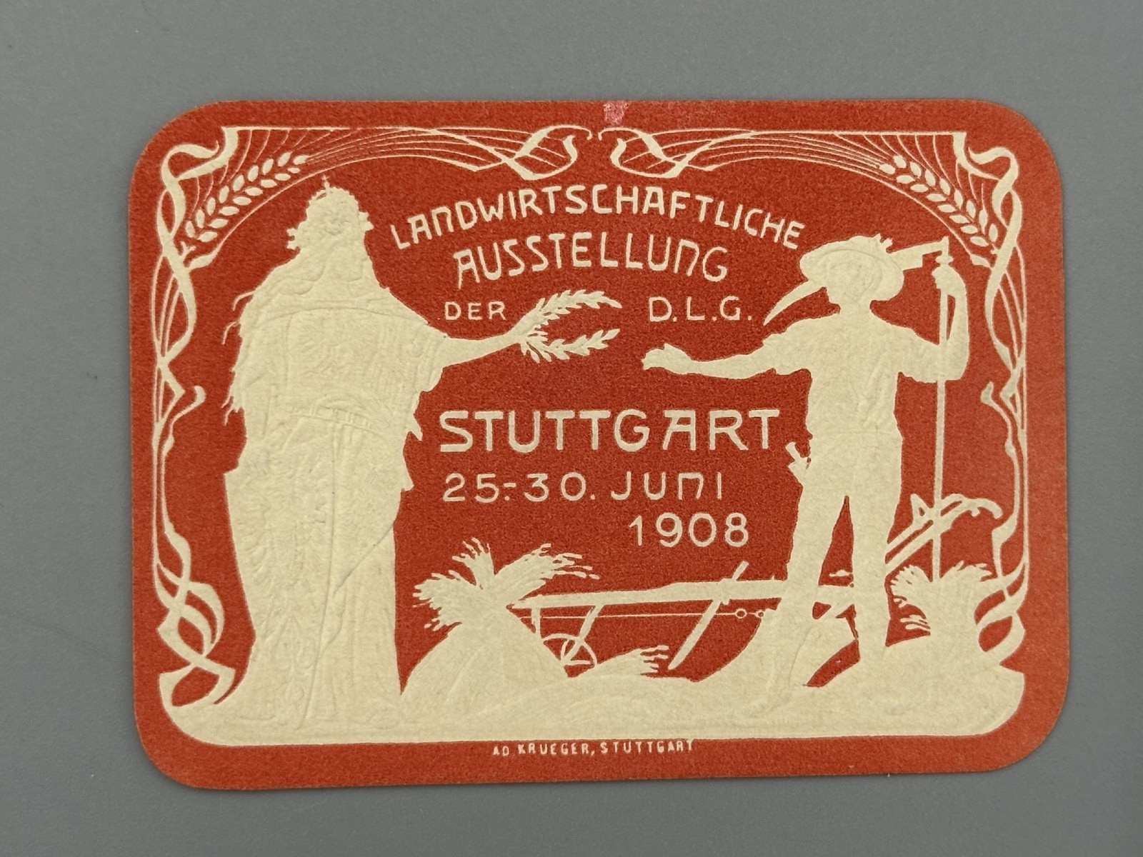 1902 MANNHEIM Germany FARM EXPO Agricultural Advertising POSTER STAMP Cinderella