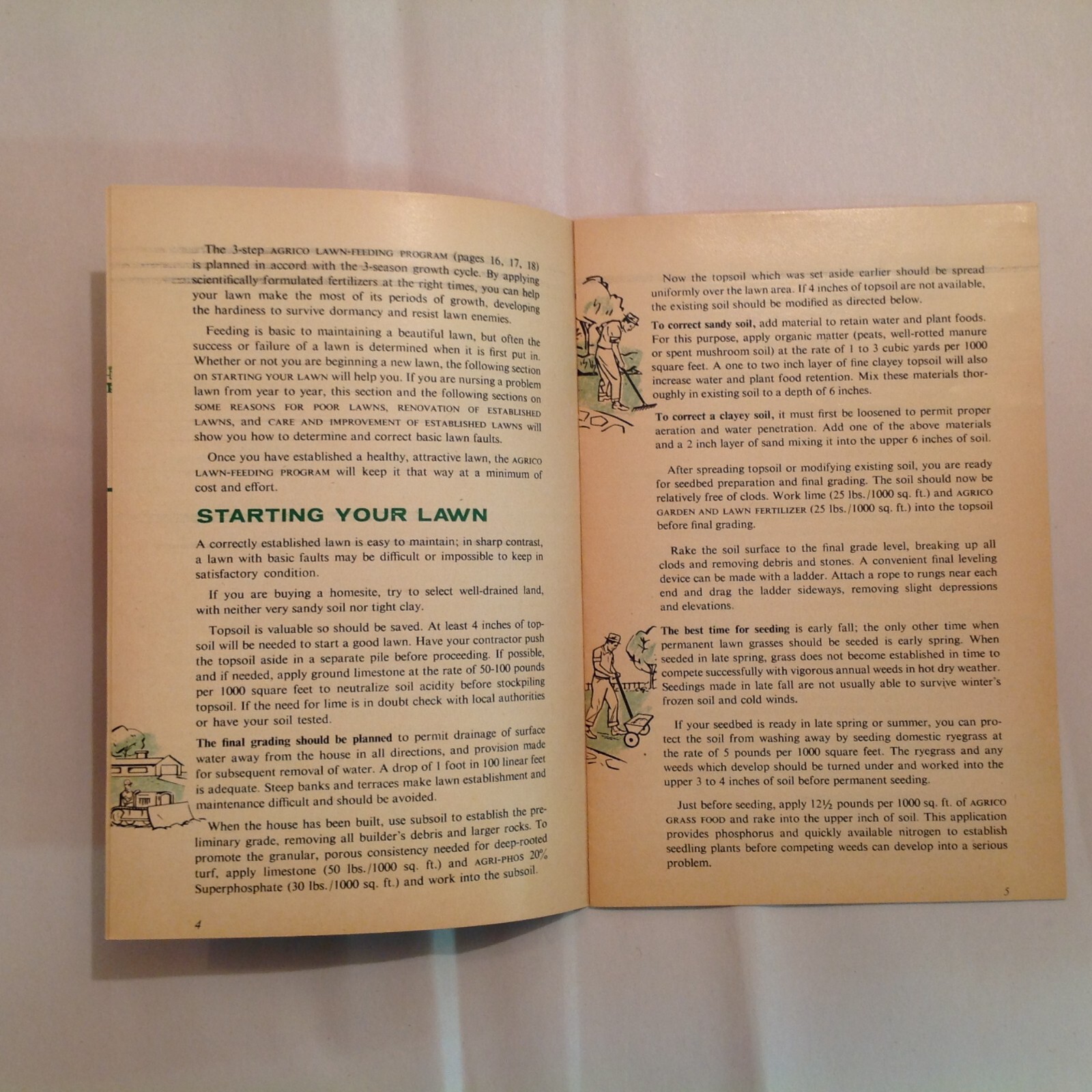 Vtg American Agricultural Chemical Co Agrico Booklet Your Lawn Care Guide Grow