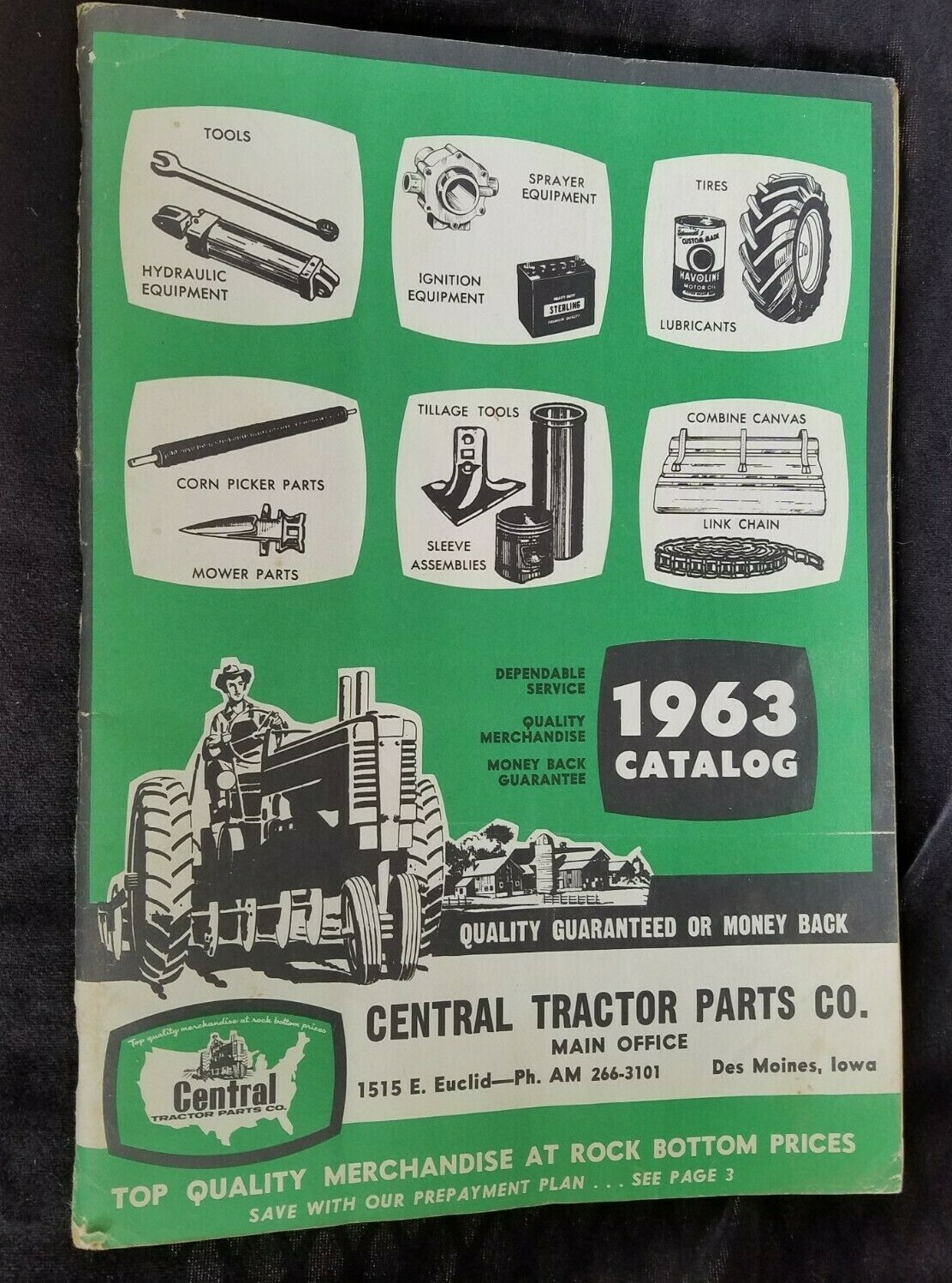 1963 Catalog Central Tractor Parts Co Des Moines Iowa Tools Lubricants Parts