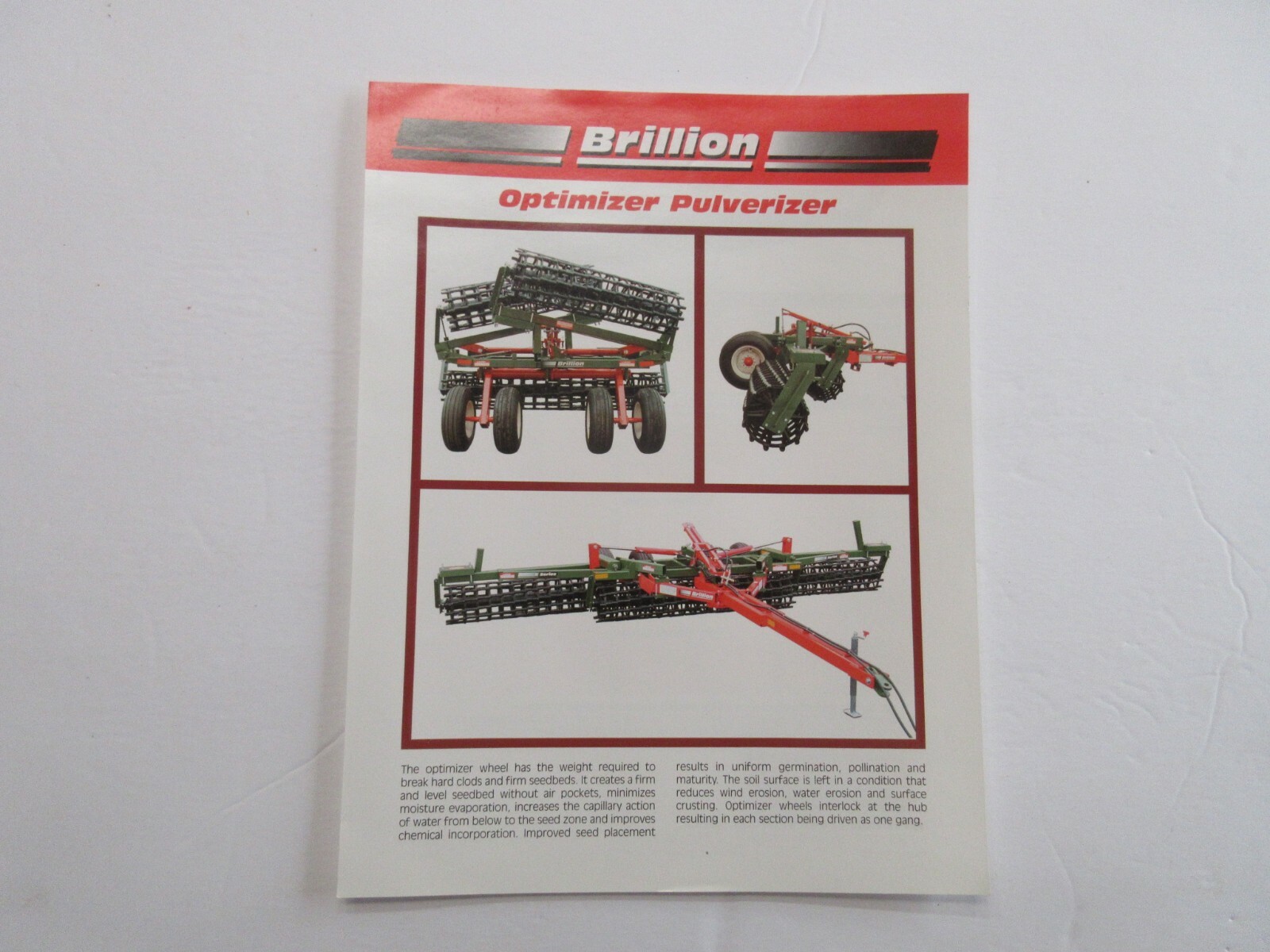Brillion Optimizer Pulverizer Sales Brochure 2 Page
