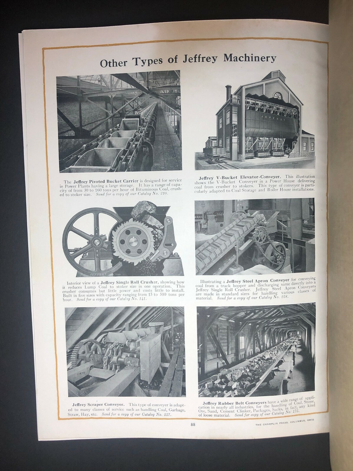 1919 88 pg. « Jeffrey Bucket Elevators » Product Catalog VGC