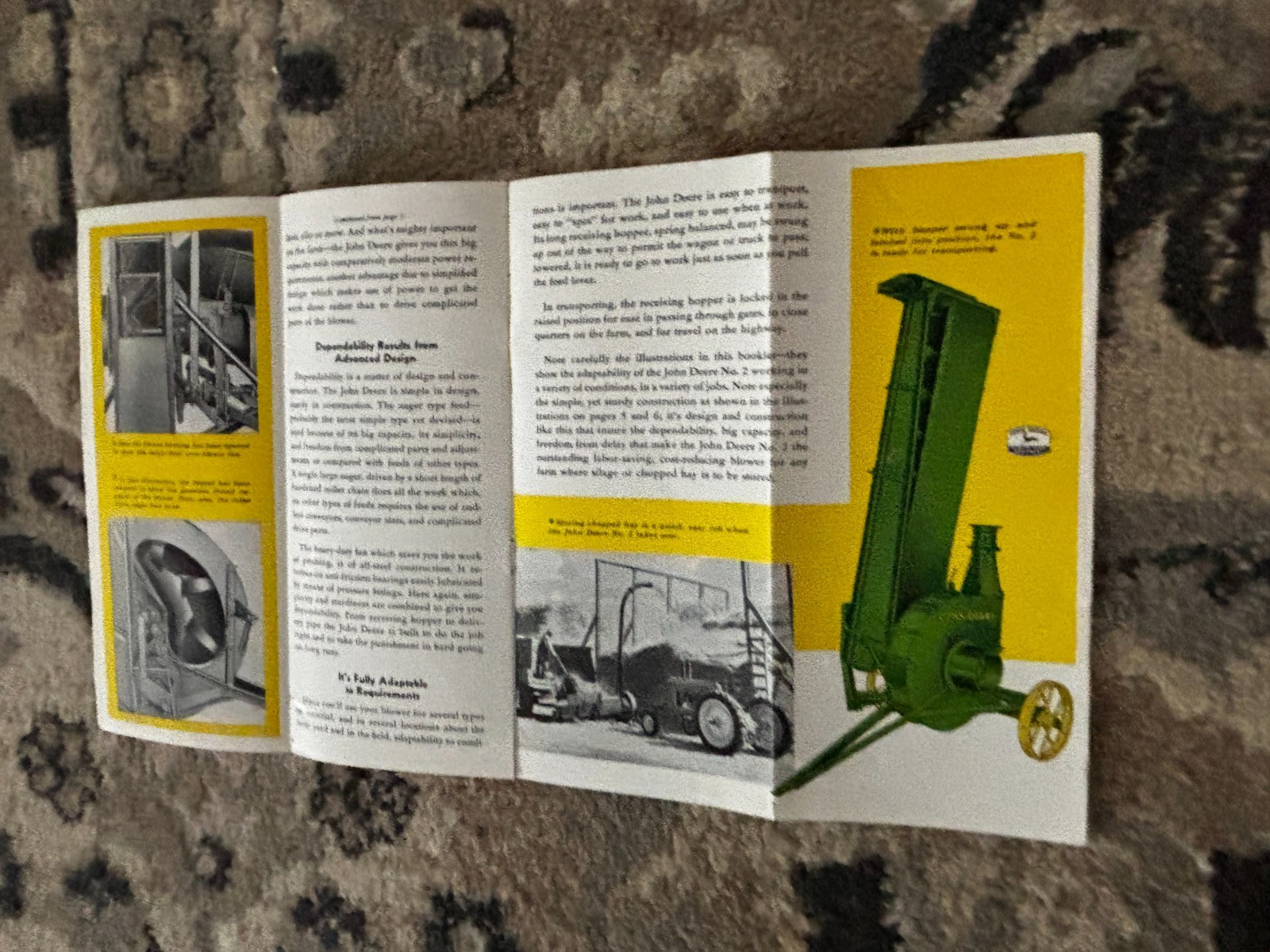 John Deere No.2 Auger Feed Blower For 1946 Brochure DCPA26