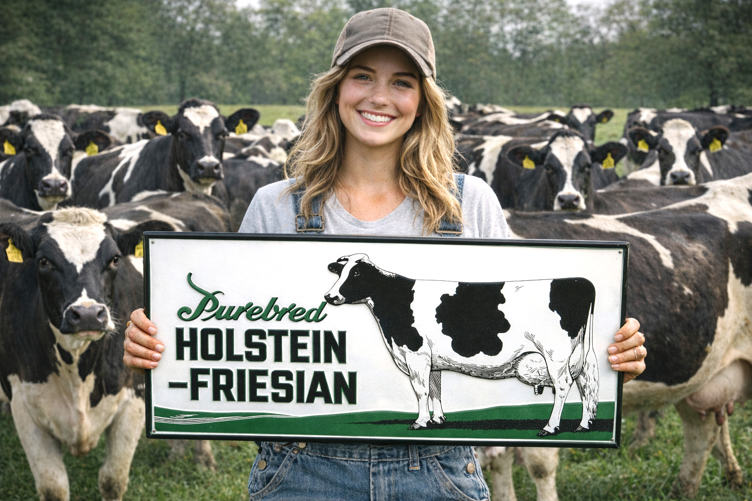 Purebred Holstein – Friesian Dairy Cow Metal Farm Feed & Seed Advertising Sign