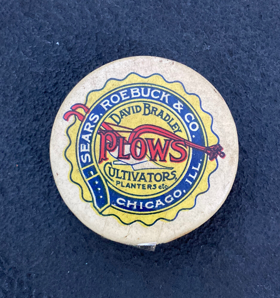 Antique SEARS & ROEBUCK – DAVID BRADLEY PLOWS – CHICAGO advertising tape measure