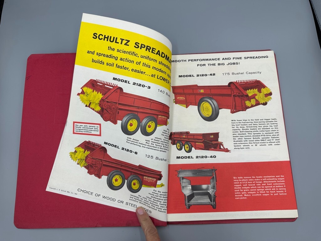 1964 SCHULTZ FARM MACHINERY Sales Manual Parts List