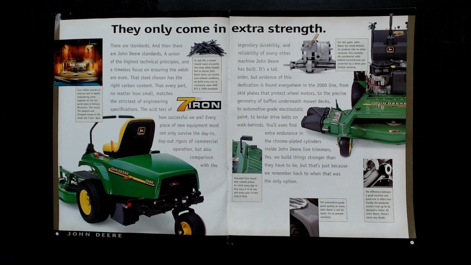 John Deere 7-Iron Vintage Brochure 2000-2001 Commercial Mowing Equipment