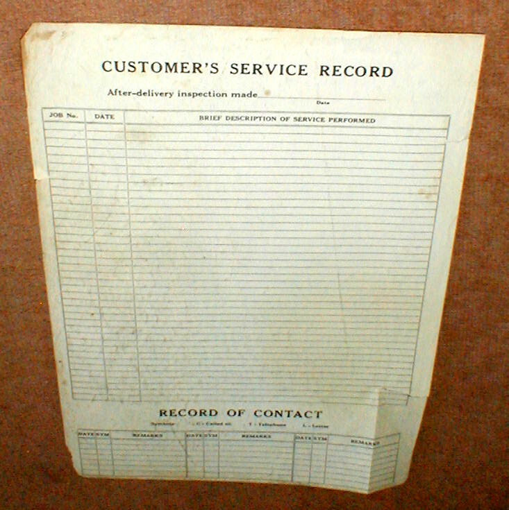 Farmall 450 + 450 Hi-Clear Tractor Blank Delivery Report Dealer&rsquo;s Copy