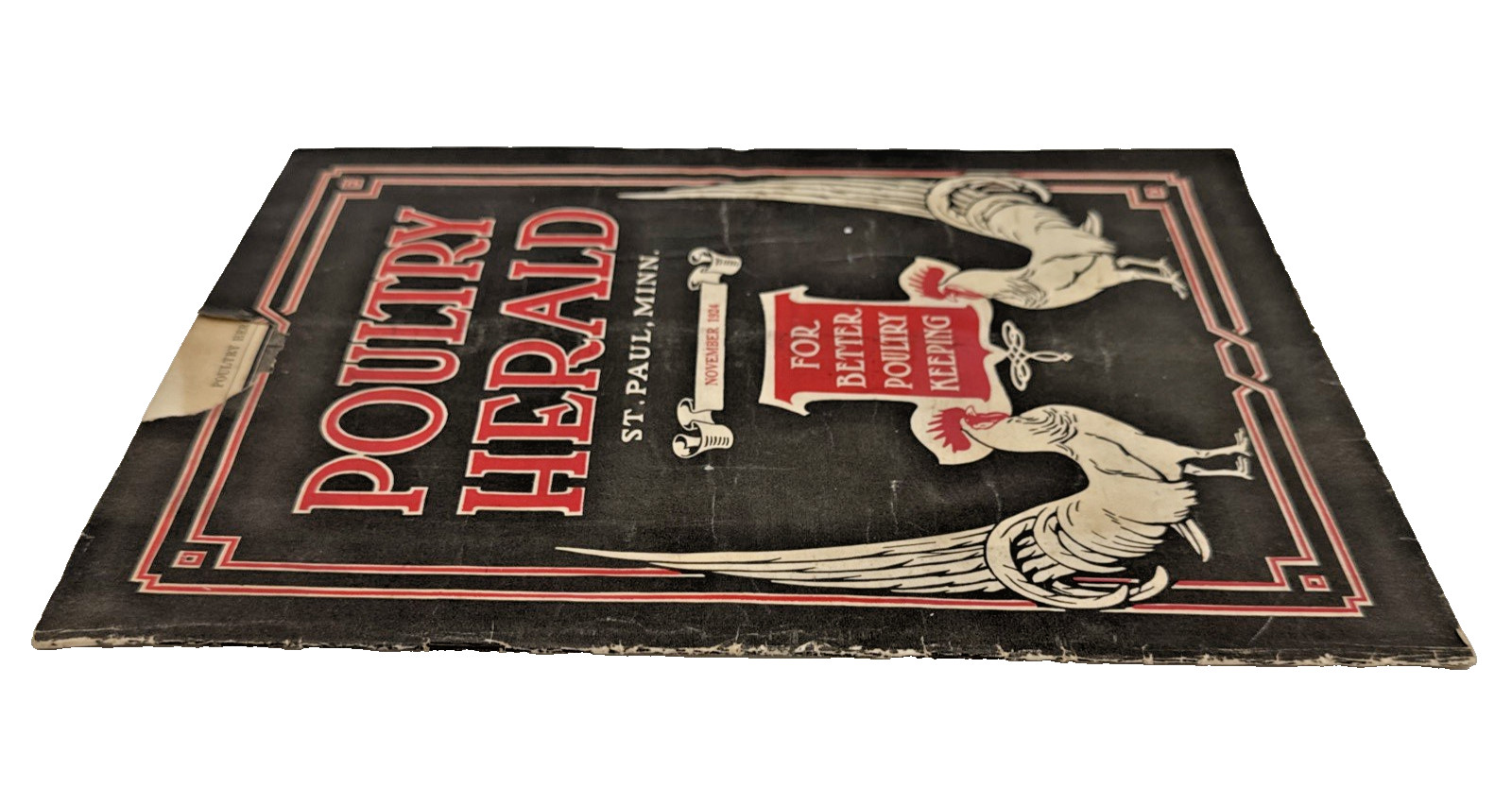 1924 Poultry Herald Magazine St Paul MN Farm Chickens Rooster Ads Vintage
