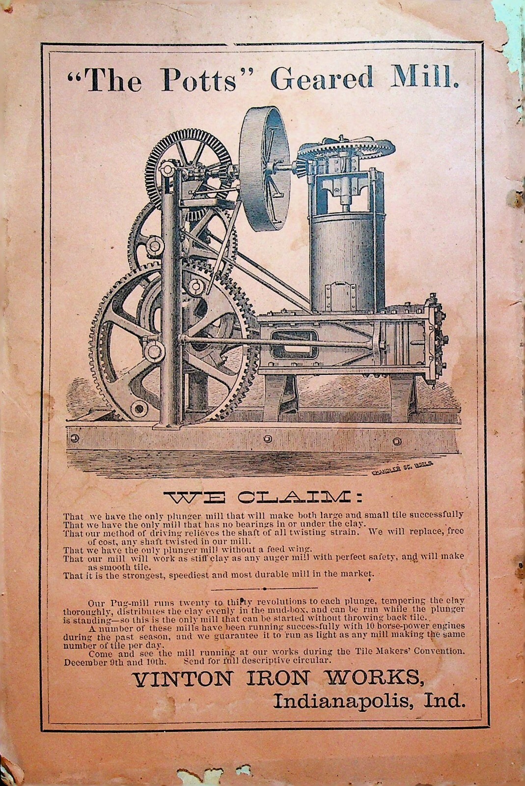 Drainage & Farm Journal Magazine October 1884 Machinery Ads Telephone
