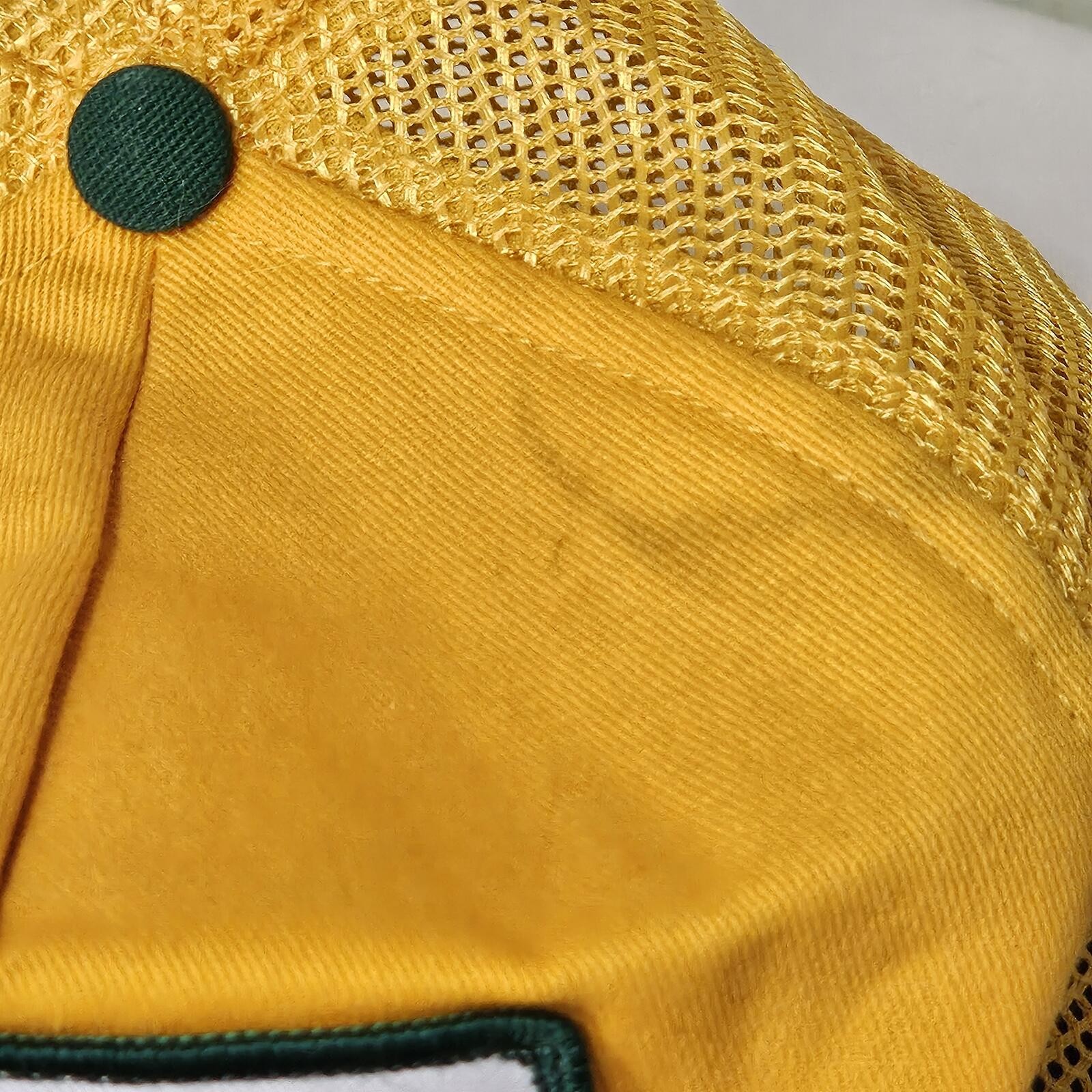 Vintage DEKALB Yellow and Green Mesh Snapback Hat Cap Retro Farming Logo