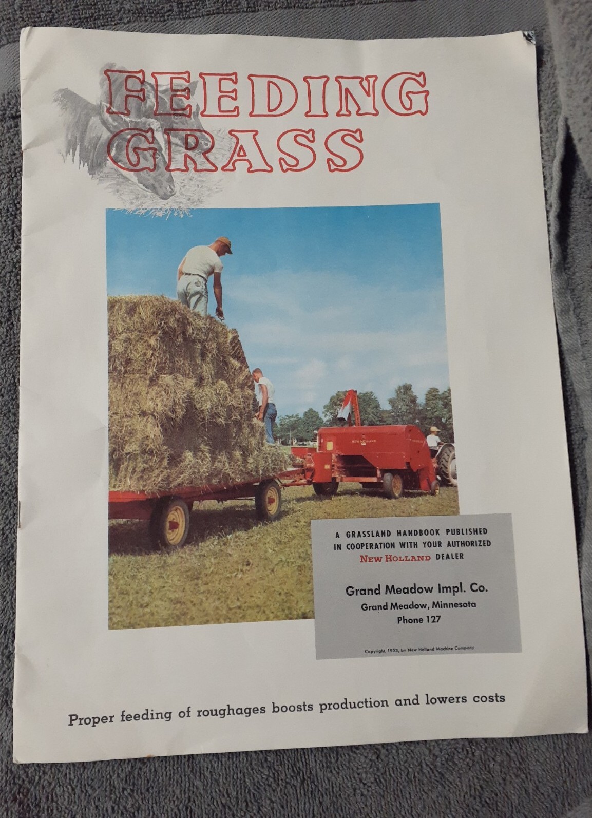New Holland Handbooks – Indoor Pasture and Feeding Grass Dated 1952