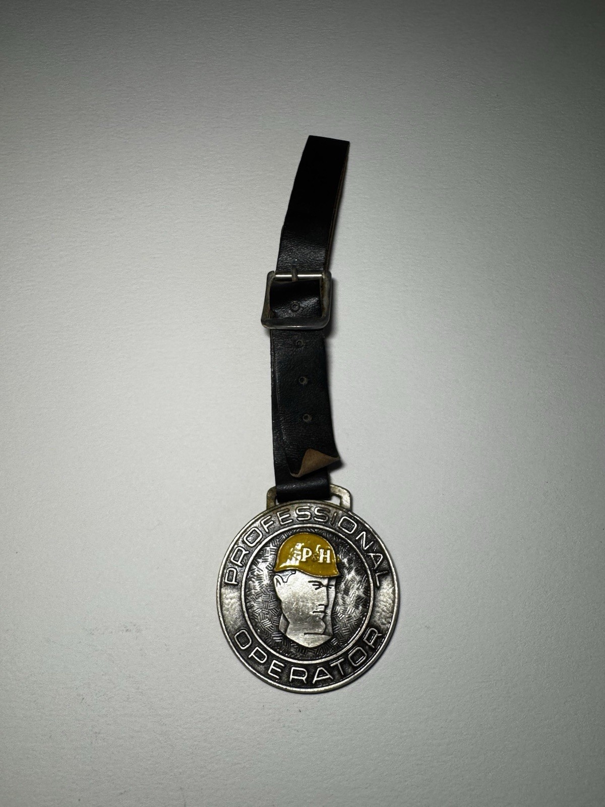 Vintage P&H Professional Operator – Harnischfeger Watch Fob With Leather Strap