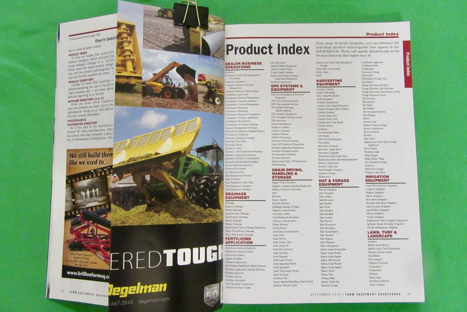 Farm Equipment Sourcebook 2013 ( September 2012) 9 Directories & 289 pages