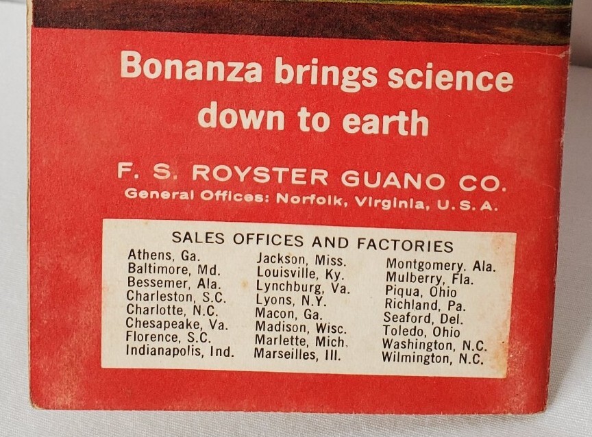 Vtg Farmers Memo Book Bonanza Fertilizer Advertisement Promo Farming 66 VA USA