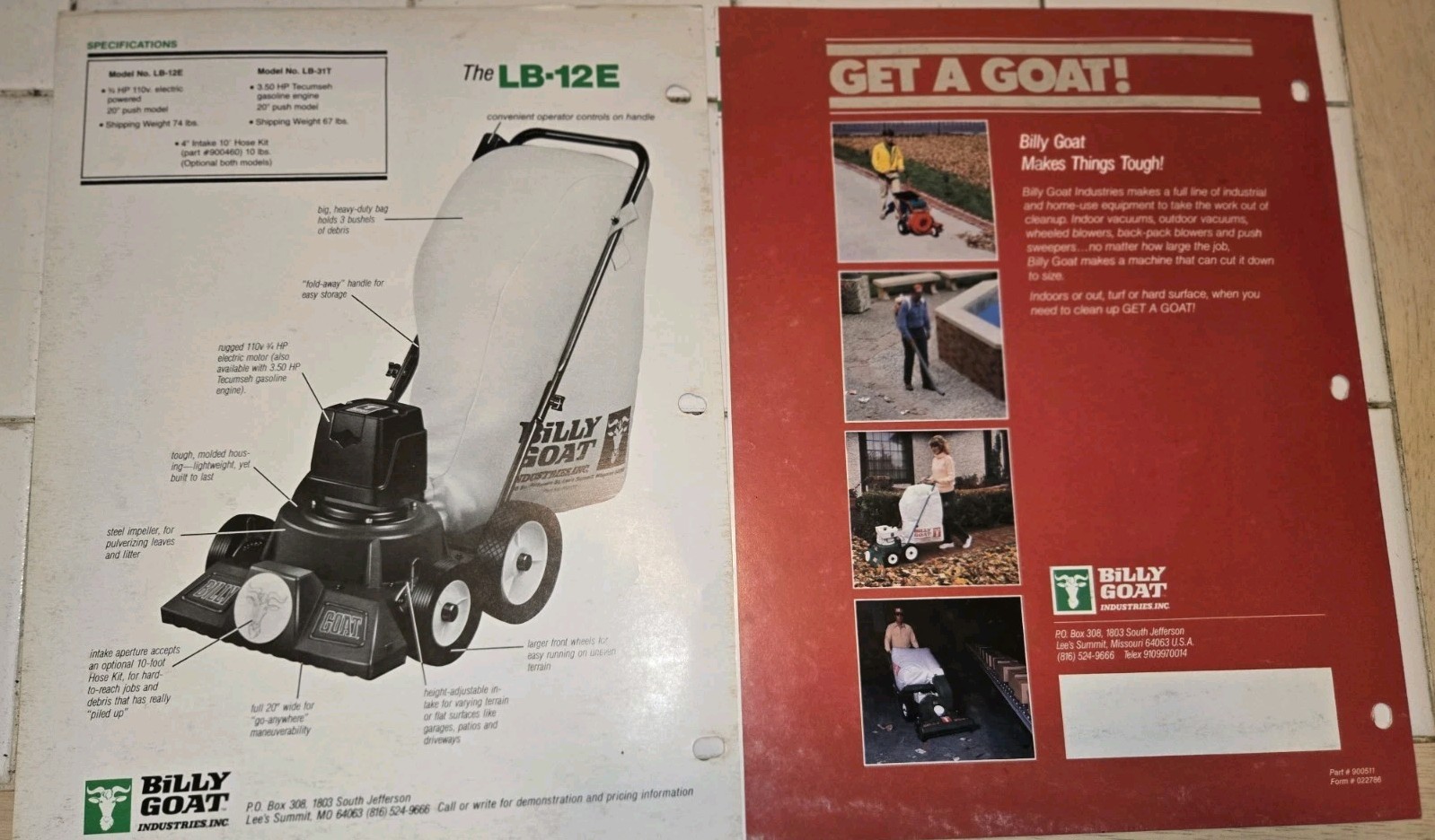 GROUP OF 13 BILLY GOAT INDOOR OUTDOOR VACCUMS DEALERSHIP ADVERTISEMENTS