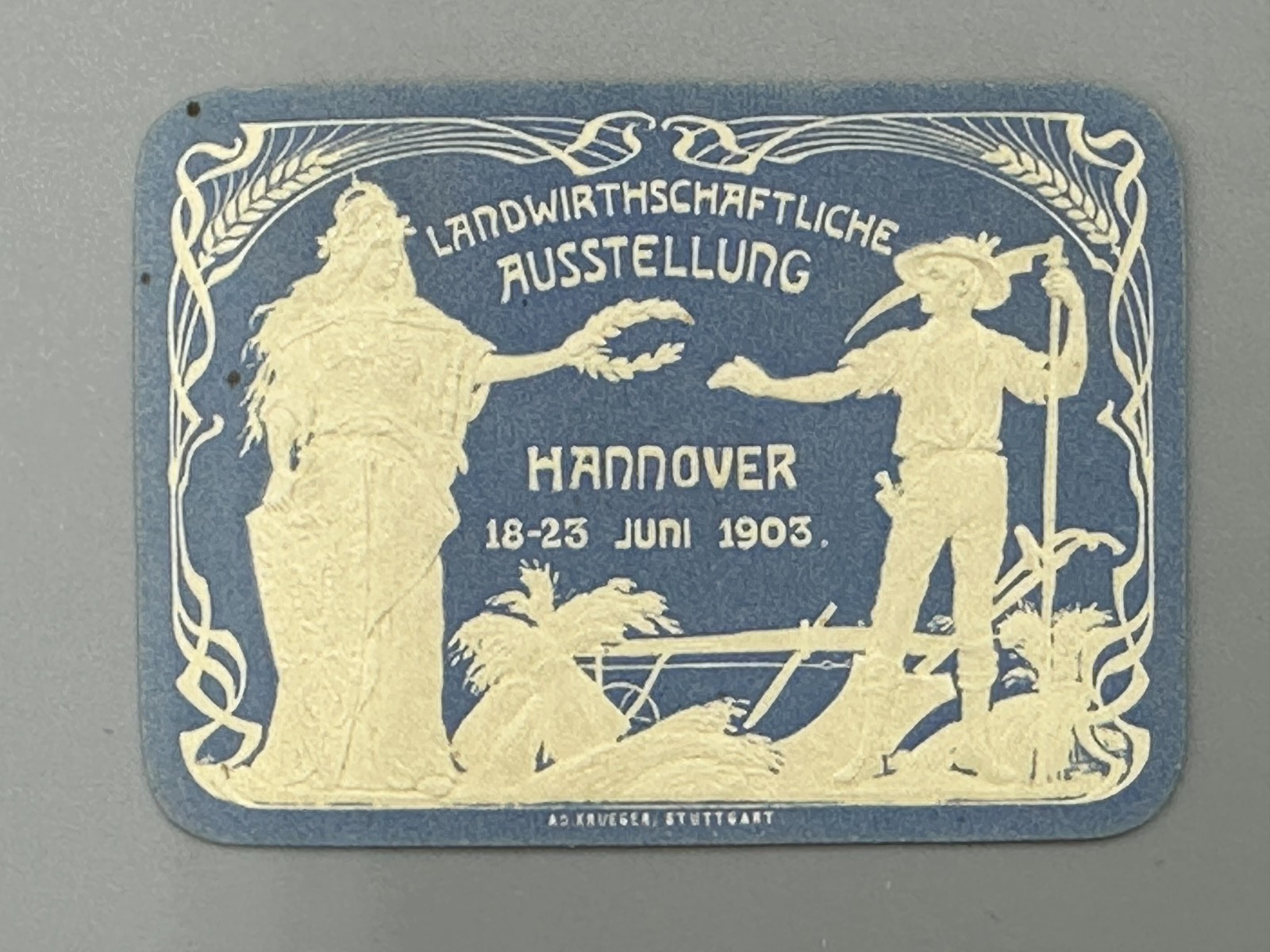 1903 HANNOVER Germany FARM EXPO Agricultural Advertising POSTER STAMP Cinderella