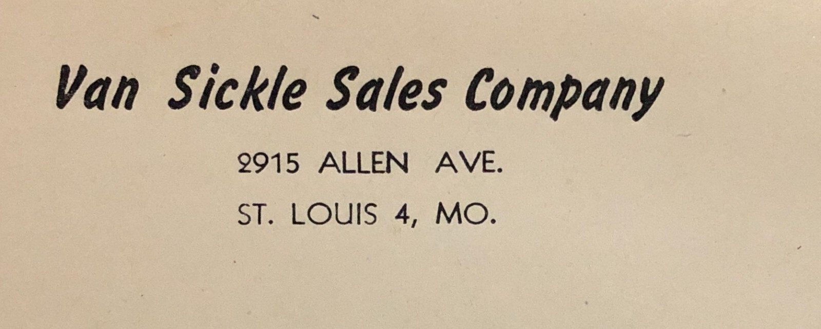 Vintage 1940 Van Sickle Sales Company Envelope St Louis MO Advertising Cover Art