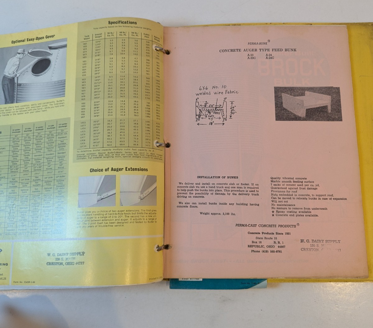 Vintage Compilation of Farm Dairy Products Clay and Jamesway Plastic Folder