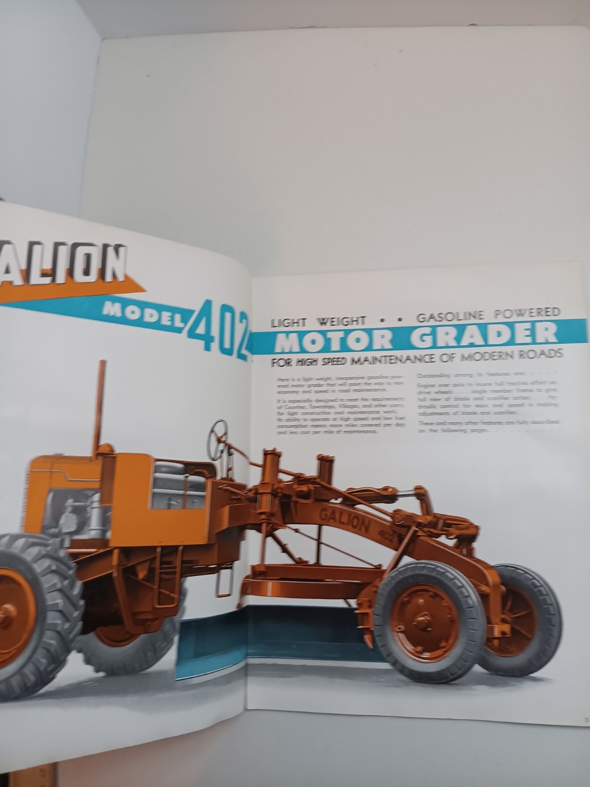 Galion Motor Grader 402 Sales Catalog No. 288 Brochure Advertising Book Specs
