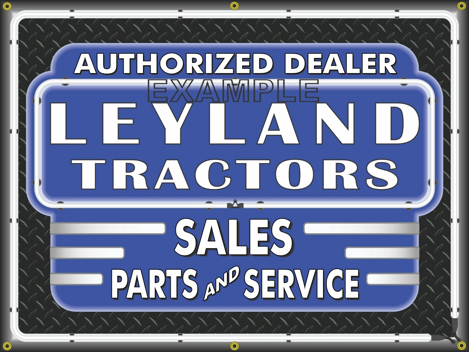 LEYLAND TRACTORS DEALER SALES SERVICE OLD SIGN REMAKE BANNER MURAL SHOP ART