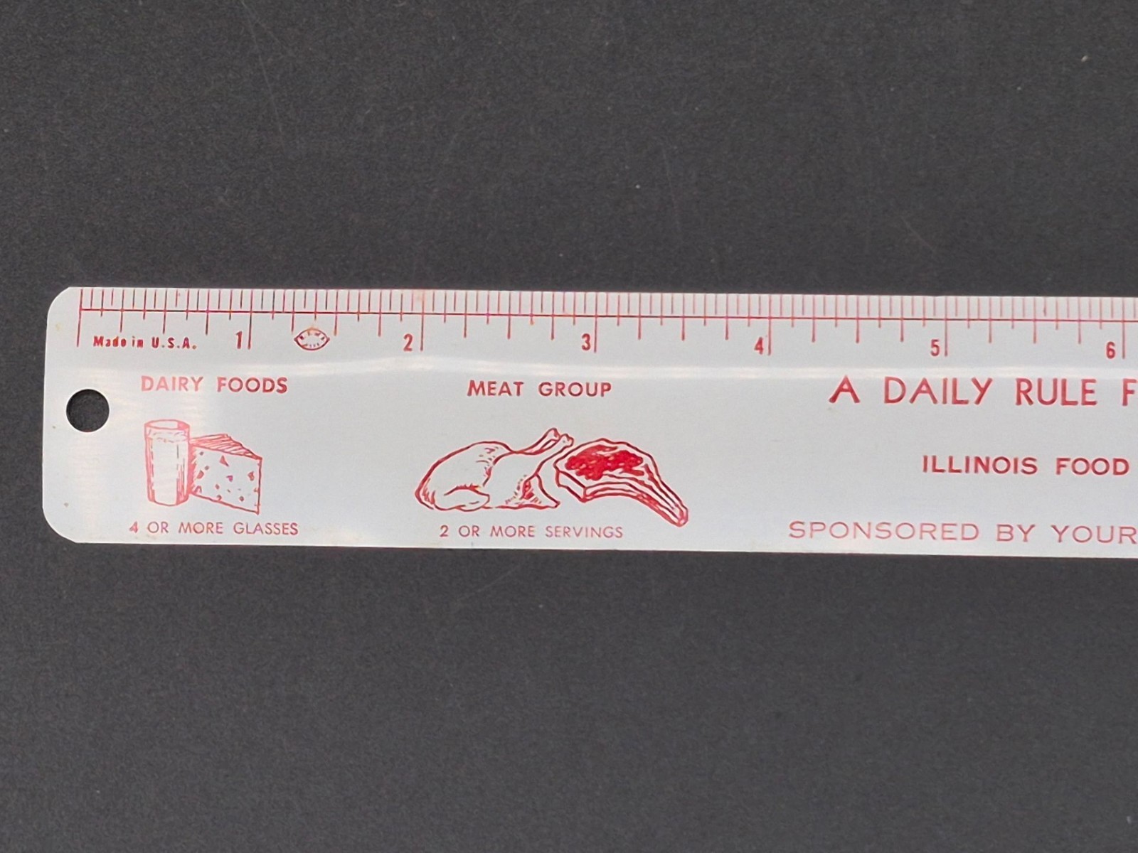 Vintage 12&Prime; Metal Ruler, County Farm Bureau