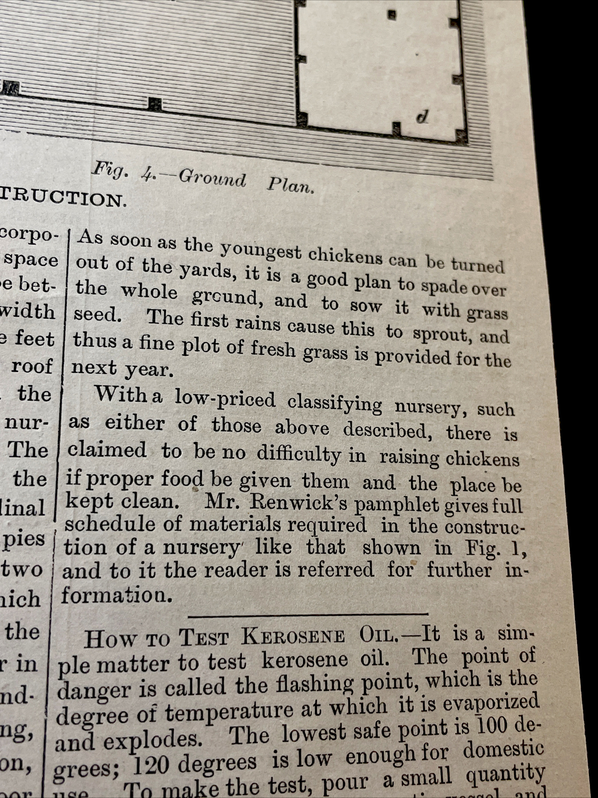 1883 Renwick’s Chicken Nursery Farm Advertising Engraving & Article – 10×15