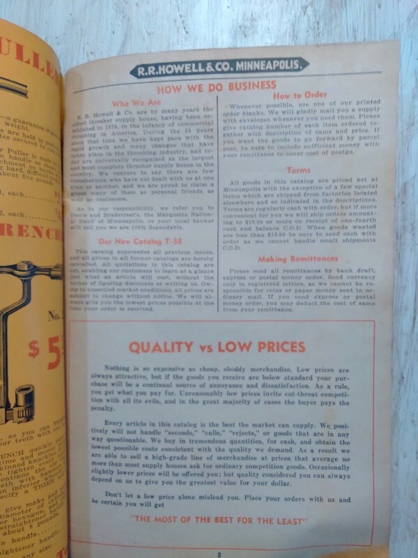 1938 R.R. Howell & Co. Thresher & Power Farming Supplies Saw Mill Accessories