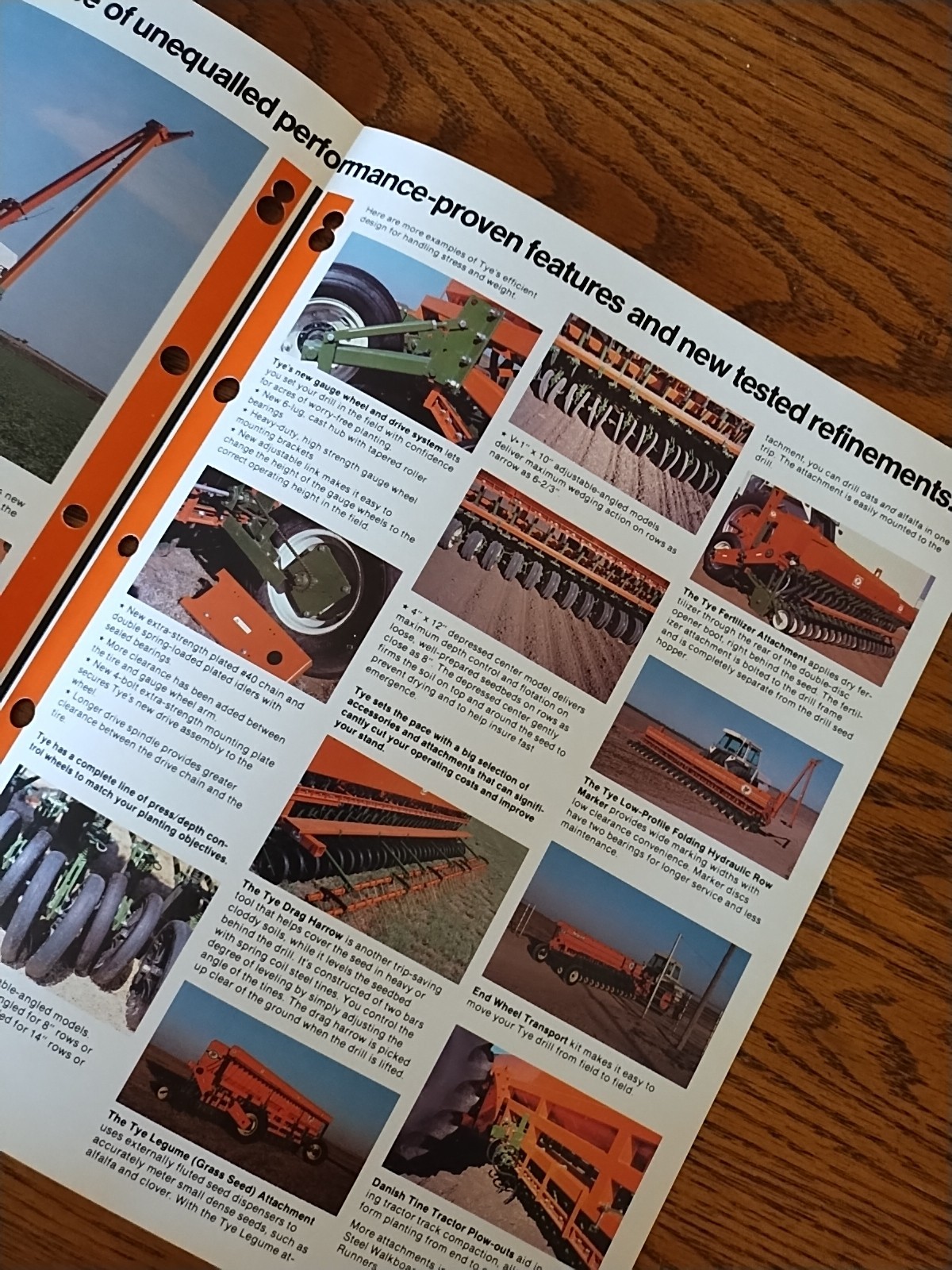 Vtg 1982 Tye Series IV Grain Drill Dealer Sales Brochure Features Bold Stripes