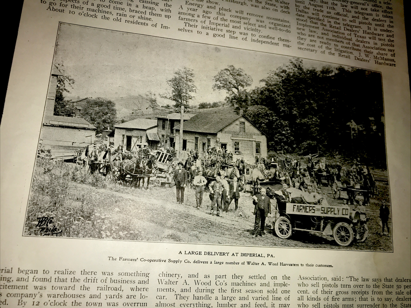 1907 Wood Harvester Farm Advertising – Photo & Article Imperial Pennsylvania