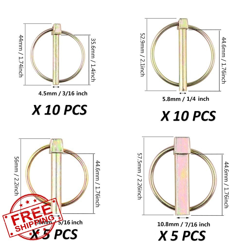 Comonc Lynch Pin Assortment Kit 1/4-7/16&Prime;