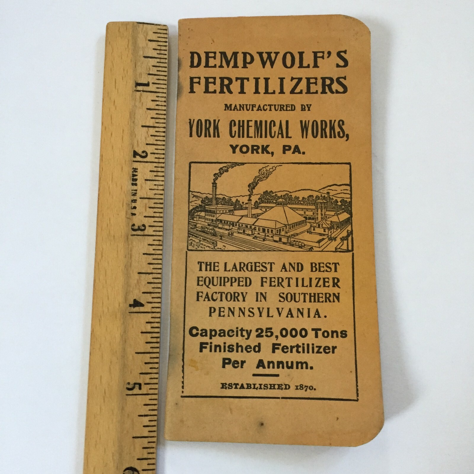 Vintage 1912 1913 Dempwolf&rsquo;s Fertilizers Pocket Notebook York Chemical Works PA