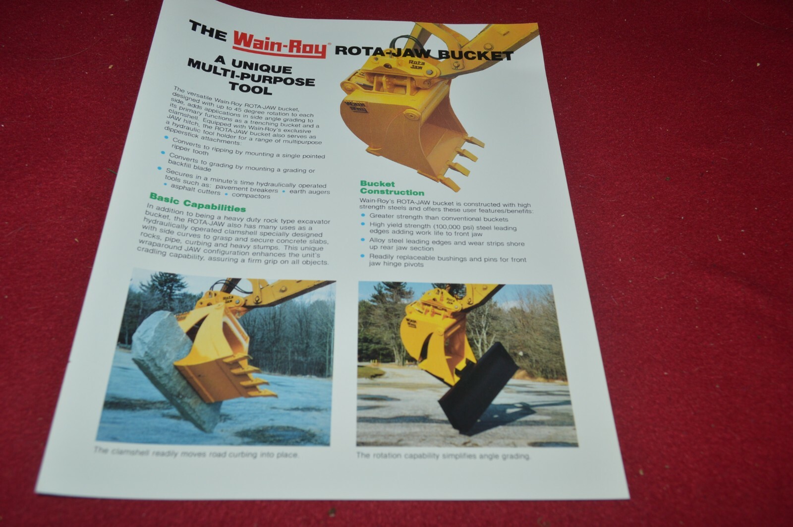 Wain Roy Rota Jaw Bucket Brochure DCPA14