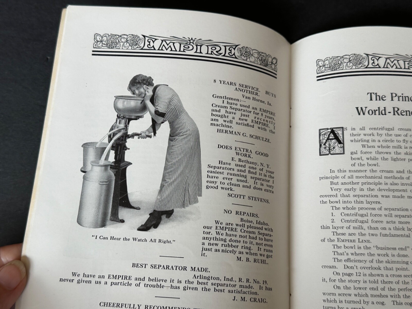 VINTAGE Advertising Catalog Dairy Machinery Empire Cream Separator Company 1914