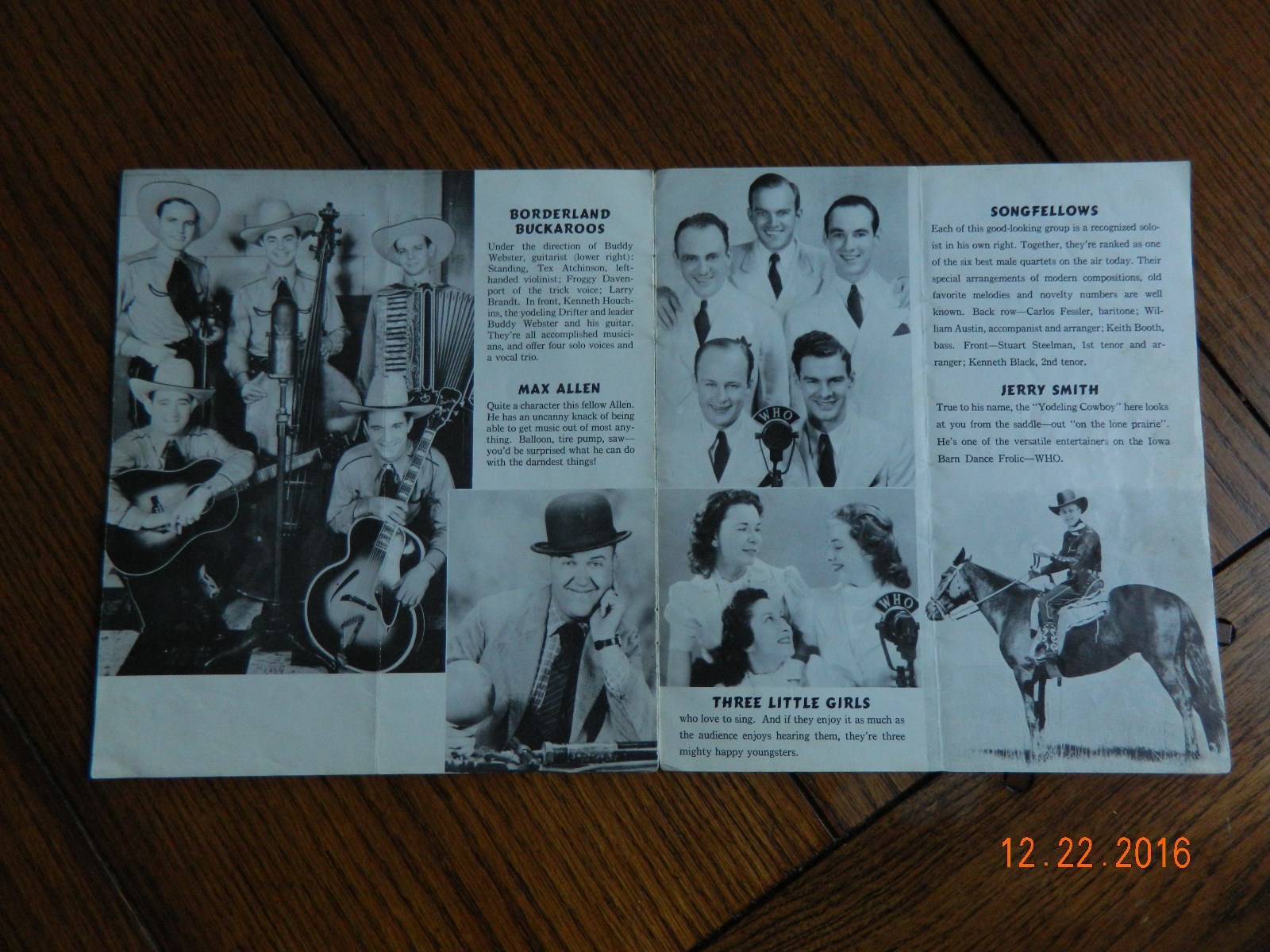 MEET THE RADIO FOLKS WHO ENTERTAIN YOU ON KEYSTONE BARN DANCE PROGRAMS BOOKLET