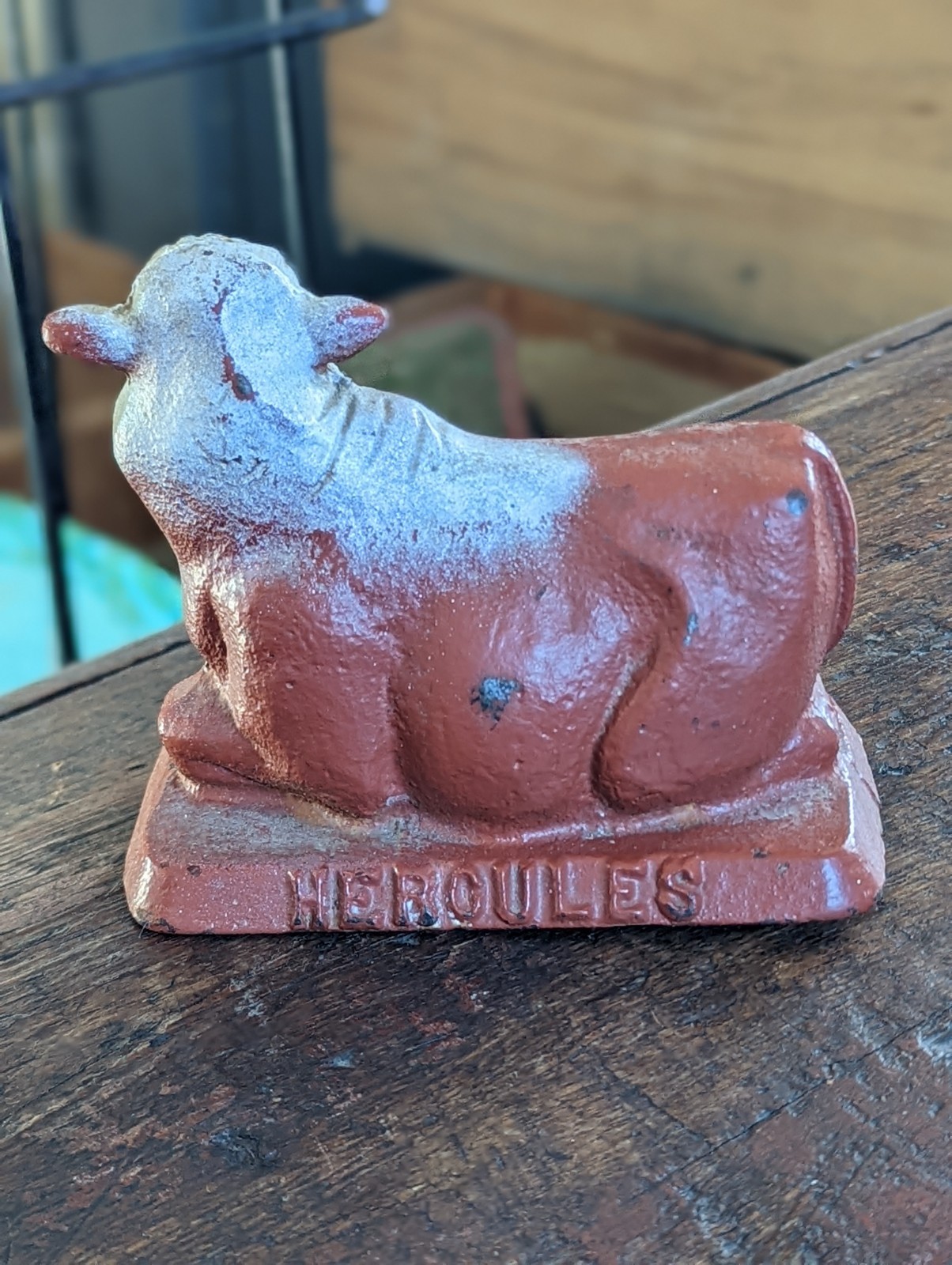 Hercules Gun Powder ADVERTISING CAST IRON Cow Mankato Foundry Paperweight