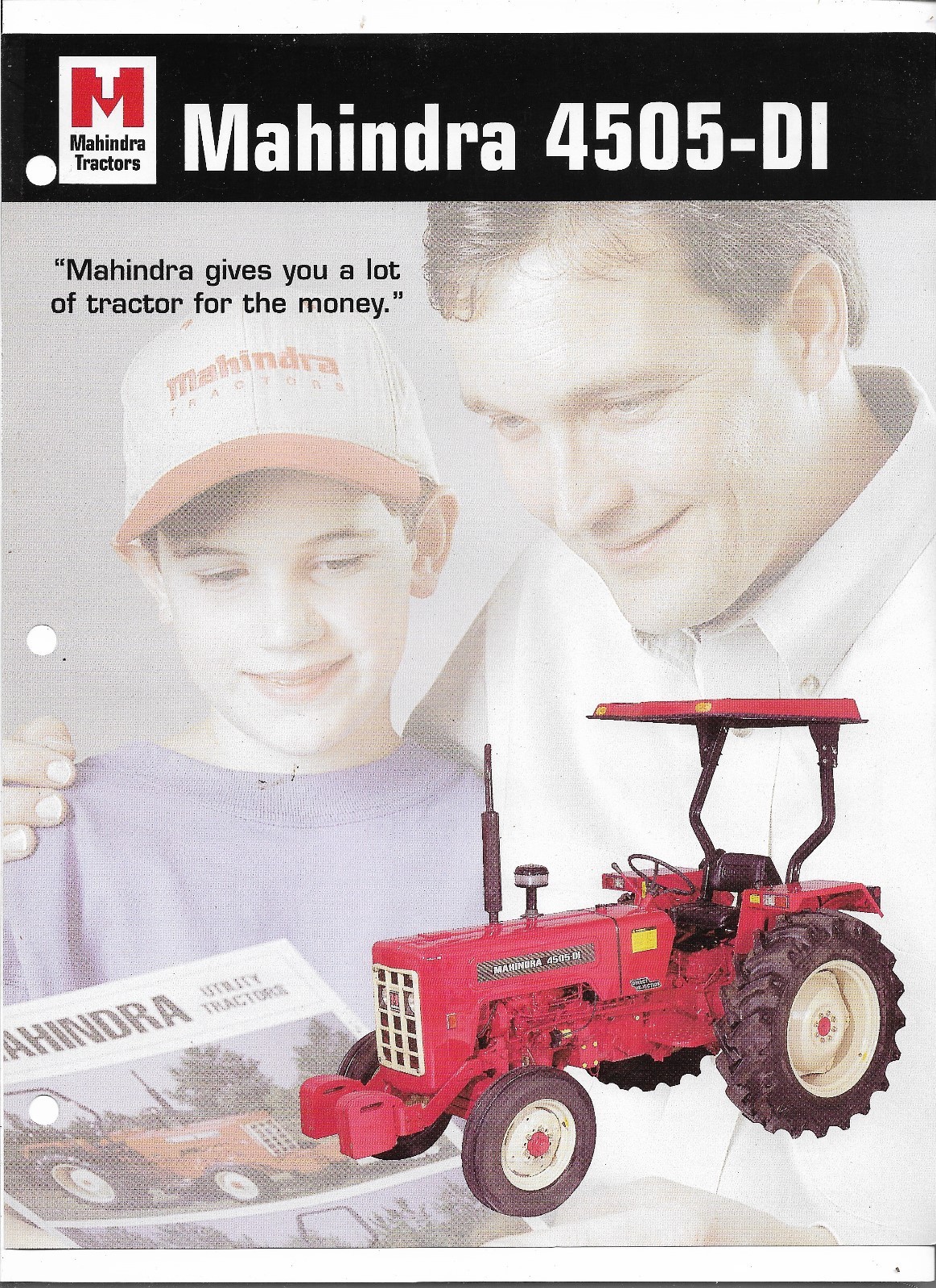 Original Mahindra Model 4505 DI Tractor Sales Brochure Spec Specifications Sheet