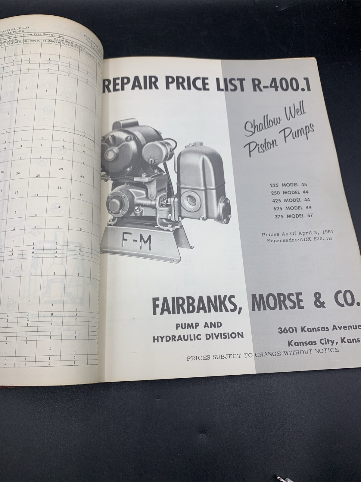 1960’s Fairbanks Morse Dealer Products Catalog/Prices- Farm Home Water Systems