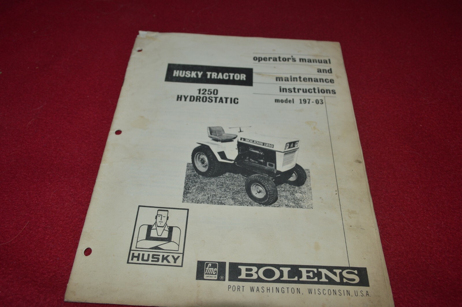 Bolens 1250 Hydrostatic Husky Tractor Operator&rsquo;s Manual BASE