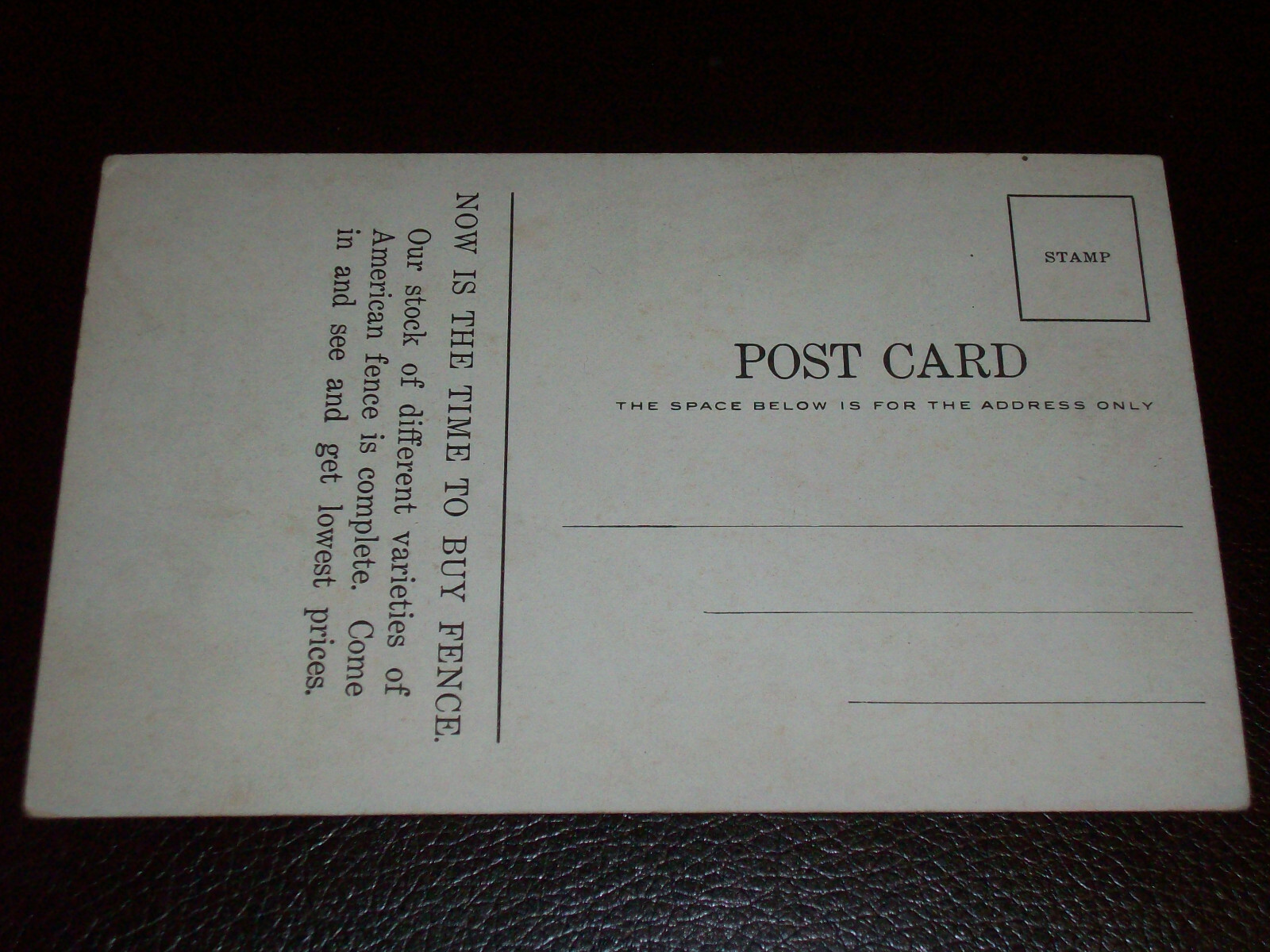Early 1900&rsquo;s American Steel & Wire Co. Fence Advertising Postcard Unused