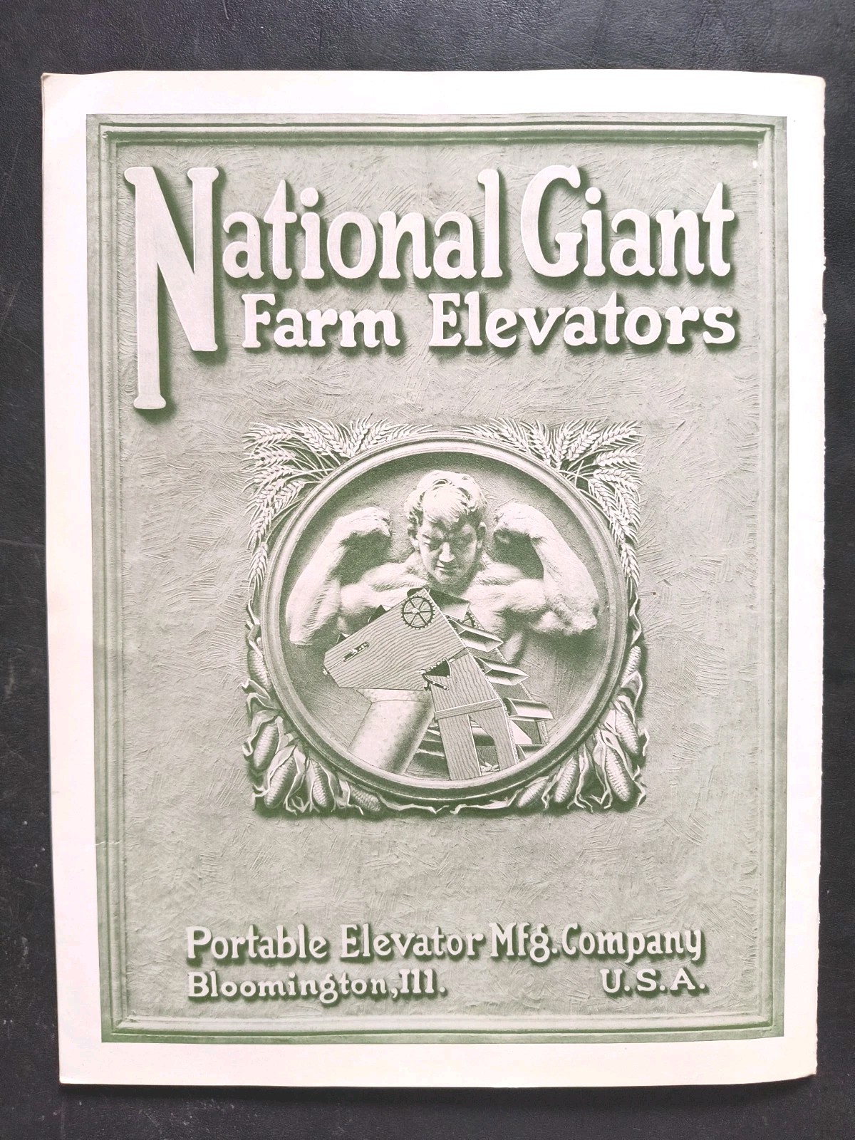1921 National Giant Sales Brochure. Portable Elevator Mfg Farm Advertising IL