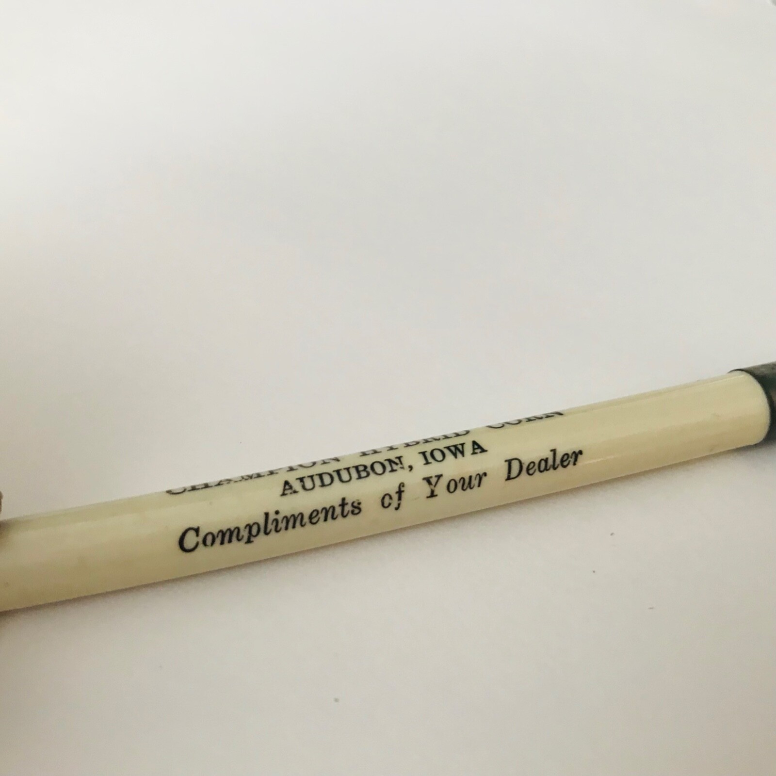 Vintage CARLSON&rsquo;S CHAMPION Hybrid Corn Dealer Audubon Iowa IA Mechanical Pencil