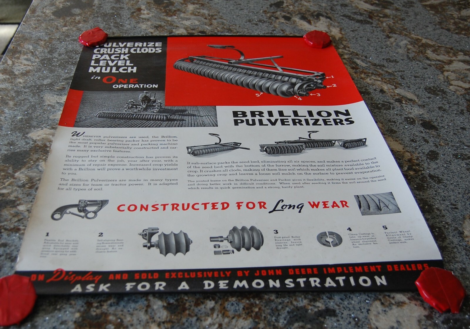 Vintage Brillion Pulverizers Poster Agriculture Equipment