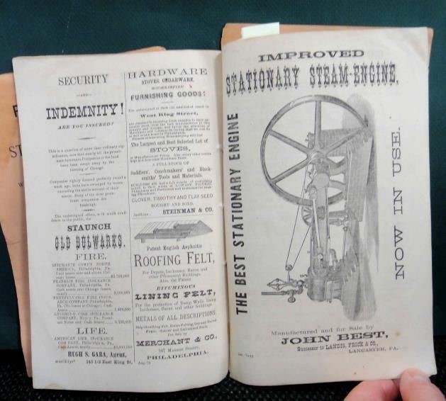 1874 antique LANCASTER FARMER MAG pa coffee agriculture native sheep ADS