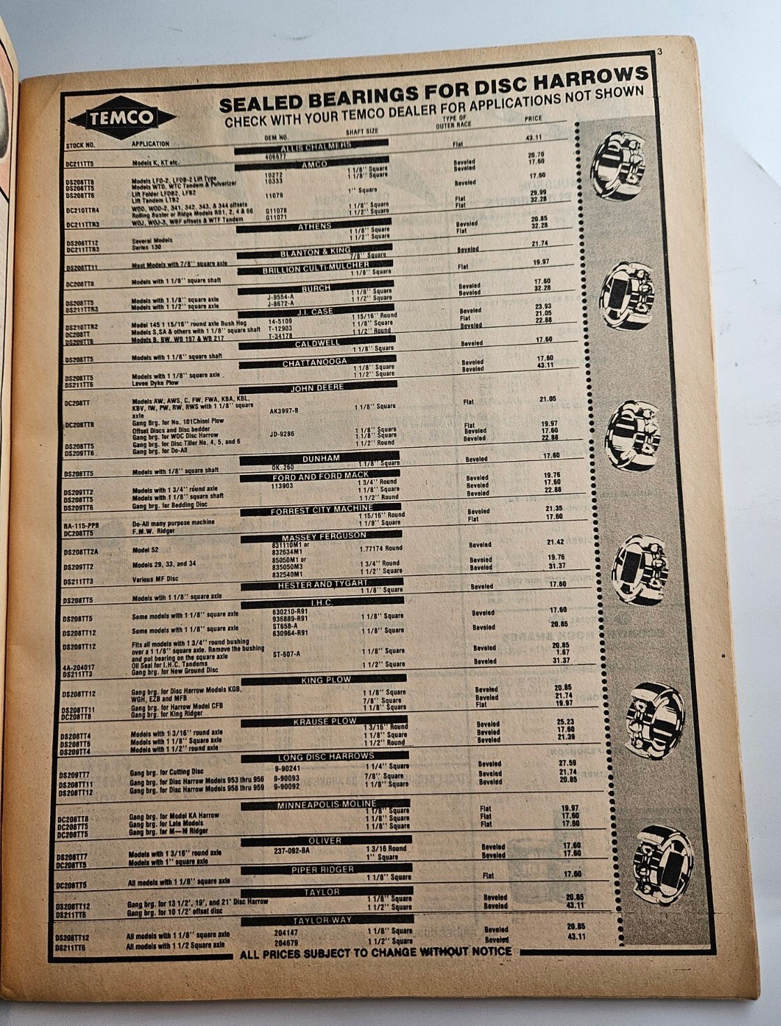 1983 Temco Tractor Parts Catalog Brusnahans